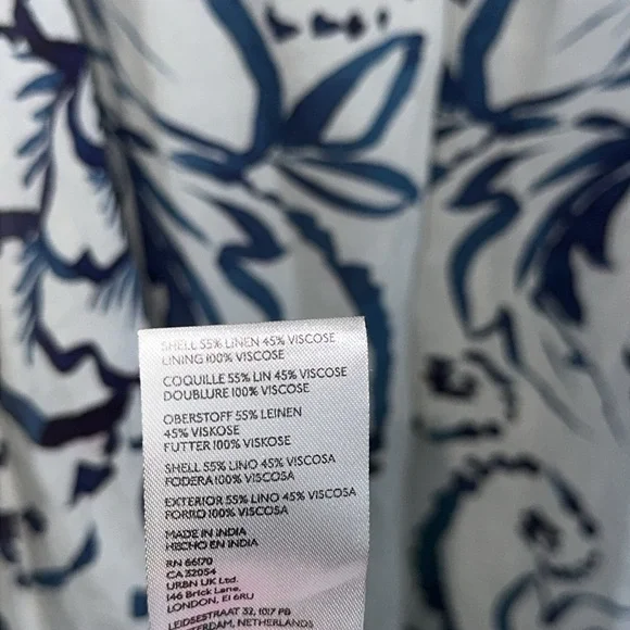 Anthropologie Blue and White Patterned Maxi Dress - Picture 8 of 10